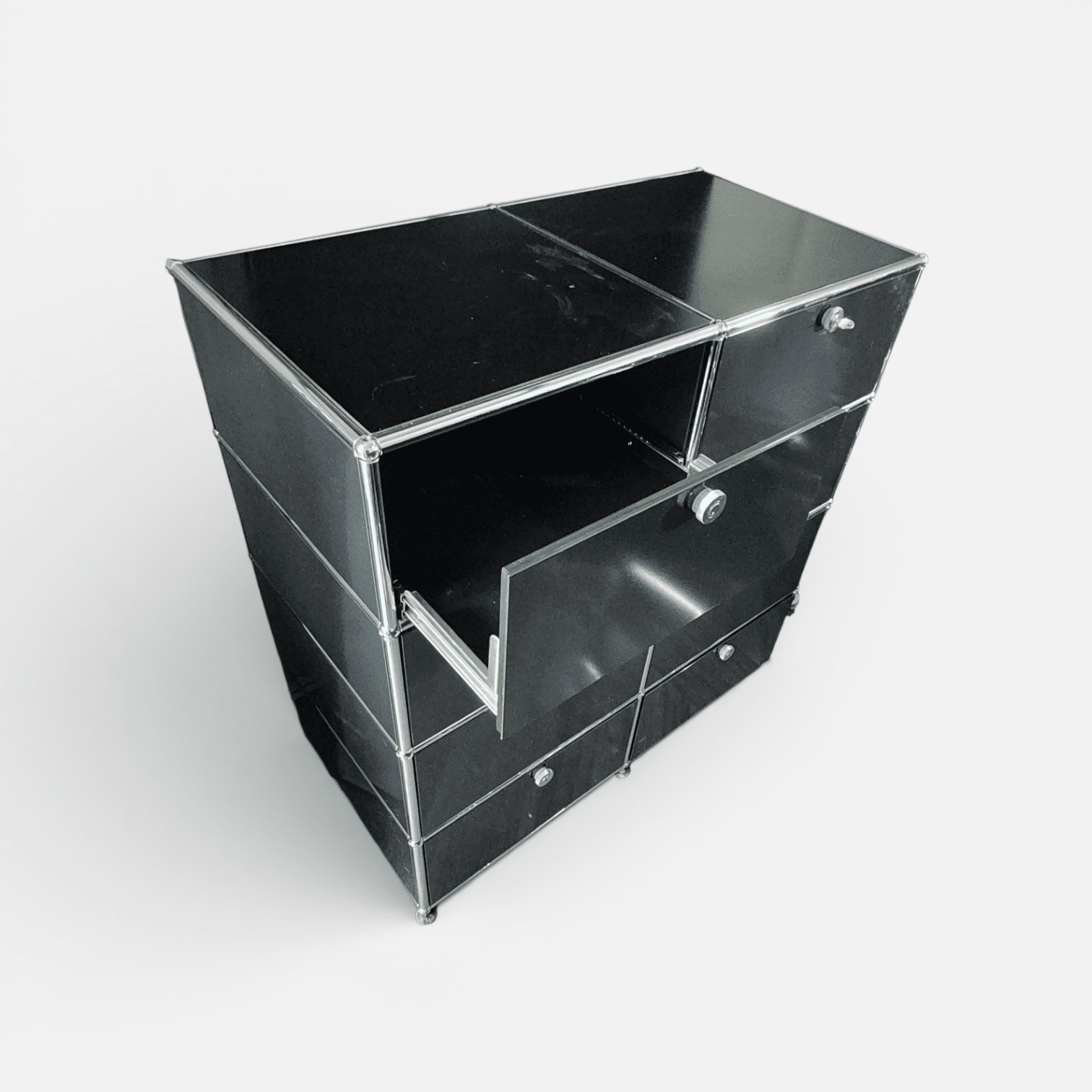 Original USM Haller Highboard 4x2 mit 8 Auszügen graphitschwarz gebraucht – Bild 2