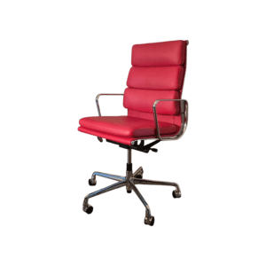 Original VITRA Aluminium Chair EA 219, Rot, Premium Leder