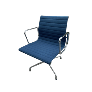 Original VITRA Eames Aluminium Chair EA 108 Hopsak blau