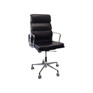 VITRA Eames Aluminium Chair EA 219 gebraucht Schwarz – Leder, Aluminiumgestell verchromt