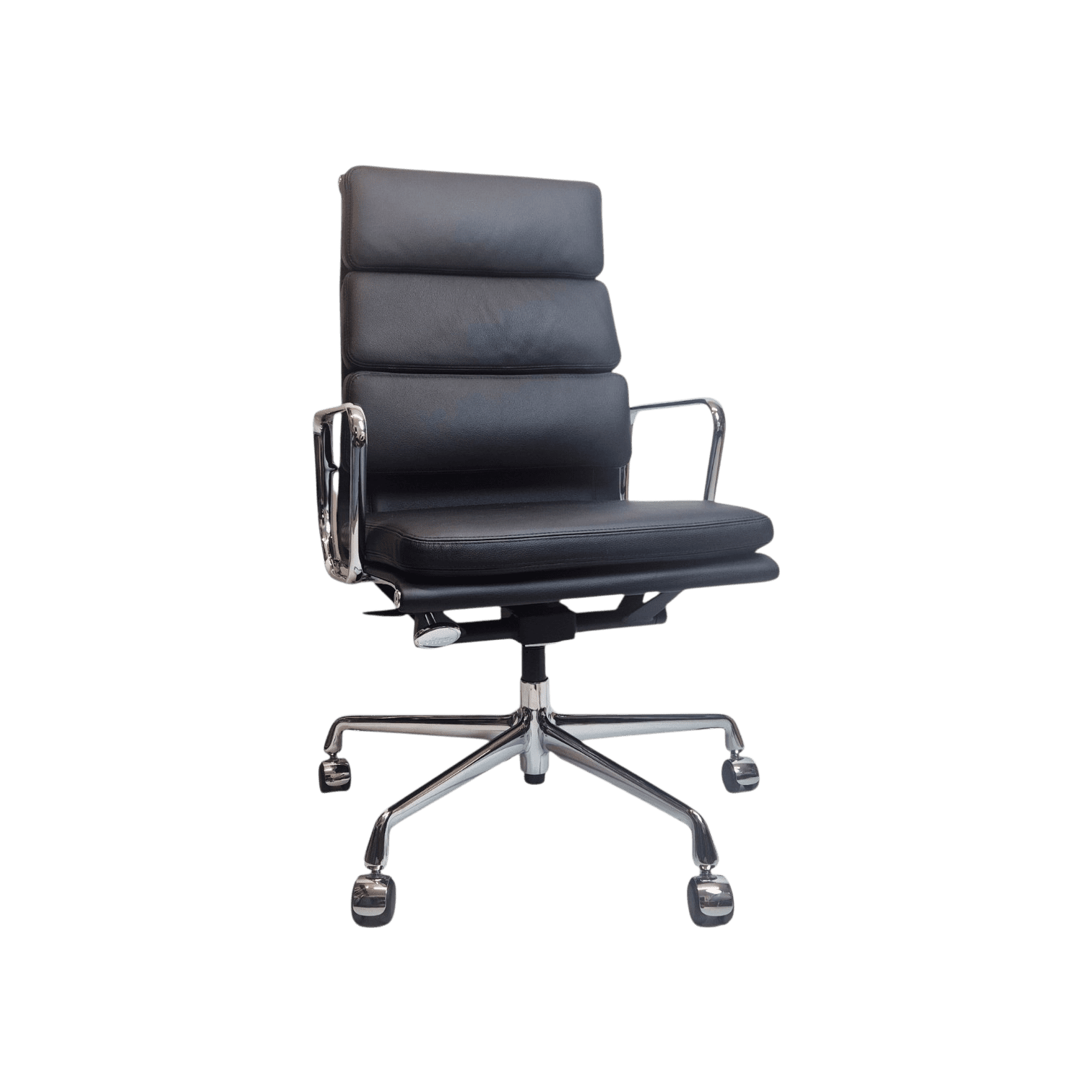 VITRA Eames Aluminium Chair EA 219 gebraucht Leder schwarz neuwertig