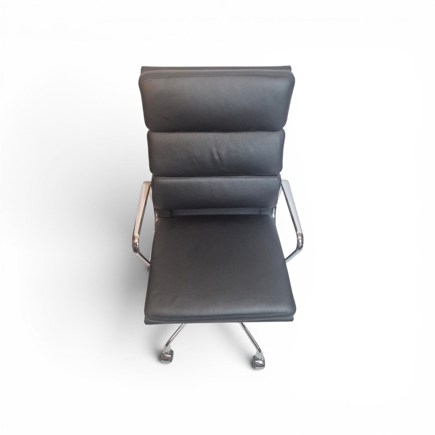 VITRA Eames Aluminium Chair EA 219 gebraucht Leder schwarz neuwertig – Bild 4