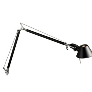 ARTEMIDE Tolomeo Tavolo Body Schwarz, Aluminium, Höhenverstellbar, Original in der Frontalansicht von vorne