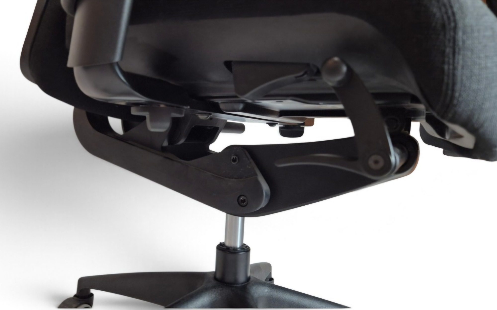 Girsberger Bürodrehstuhl gebraucht, Schwarz Stoff, Ergonomisch Black Edition, Original – Detailaufnahme der Mechanik