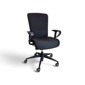 Girsberger Bürodrehstuhl gebraucht, Schwarz Stoff, Ergonomisch Black Edition, Original schräg von vorne links